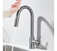HADECOLL Rubinetto da Cucina con sensore Touch - Miscelatore Estraibile a 360° con Controllo sensibile per Un Facile utilizzo e Uno Stile Moderno, Grigio Spazzolato