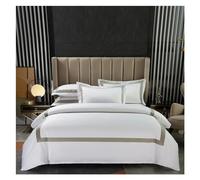 HADECOLL Set di Biancheria da Letto di Lusso 100% Cotone 600 Fili, Bianco, per Hotel, Classico e Patchwork, con Copripiumino, Lenzuolo e federe, Lenzuolo con Angoli - Queen 4 Pezzi