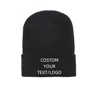 hadefa Cappello lavorato a maglia ricamato personalizzato, logo ricamato personalizzato, cappello lavorato a maglia testuale, cappello versatile resistente al freddo autunno/inverno multicolore,