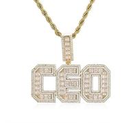 hadefa Collana personalizzata del nome della lettera placcata in rame Collana personalizzata dei ragazzi e delle ragazze del regalo personalizzato della moda della collana (color oro(Gold color))