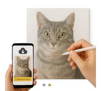 hadefa Kit per pittura a mosaico con diamantini per adulti, con foto personalizzata, fai da te, decorazione da parete per la casa, tela regalo per famiglia, cane, mamma, papà, amici, amanti (25 x 25