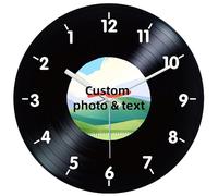 Hadefa Orologio Personalizzato Con Disco in Vinile - Creativo Con Immagine e Testo, Regali Unici per Famiglie, Matrimoni, Anniversari e Cerimonie di Laurea