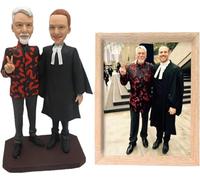 hadefa Personalizzato Bobble-Heads-Figurine Bambola Personalizzata, Bella Piccola Bambina Personalizzata Bobble Head-figura regalo di scultura personalizzata fatta a mano (2 persone)