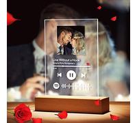 hadefa Placca Spotify in acrilico personalizzata, placca acrilica personalizzata con la tua canzone preferita e foto in acrilico Spotify Placca regalo per donne e uomini | Targa in vetro Spotify e