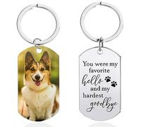 HadeFA Portachiavi Personalizzato Con Foto Per Cane E Per Uomini E Donne, Targhetta In Acciaio Inox Con Immagine HD, Regalo Sentimentale Unico