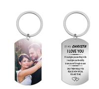 hadefa Portachiavi personalizzato con foto portachiavi personalizzato con immagine/foto/testo, regalo personalizzato per coppie di tag per cani per genitori familiari papà mamma uomo donne,