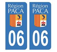HADEXIA - Adesivi per targa auto, dipartimento 06 Alpes-Maritimes antico Logo Regione PACA