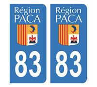 HADEXIA - Adesivi per targa auto, dipartimento 83 Var antico logo Region PACA