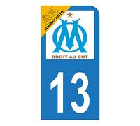HADEXIA - Adesivi per targa di immatricolazione, scooter, moto 13 Club Om Olympique de Marsiglia, colore: Blu