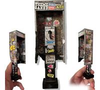Hadghdf Miniatura di telefono pubblico americano in scala 1:12 per action figure, omaggio alla storia dei telefoni pubblici americani, modello di telefono pubblico vintage con graffiti (7 INCH)