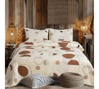 Hadi London 3 copriletti trapuntati patchwork con 2 federe, stampa floreale reversibile, trapunta leggera e confortevole, per letti matrimoniali e king size 220 x 240 cm, 30 disegni unici (MILAN-108)