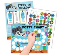 Hadley Designs Tabella di addestramento al vasino per ragazzi con divertenti adesivi per ricompensa - 10 diagrammi per vasino per bambini piccoli, 21,6 x 27,9 cm Tabella adesivi per il successo del