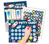 Hadley Designs Tabella di addestramento al vasino per ragazzi con divertenti adesivi per ricompensa - 10 diagrammi per vasino per bambini piccoli, 21,6 x 27,9 cm Tabella adesivi per il successo del WC