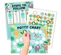 Hadley Designs Tabella di addestramento al vasino per ragazzi con divertenti adesivi ricompensa - 10 diagrammi per vasino per bambini piccoli, 21,6 x 27,9 cm Tabella adesivi per il successo del bagno