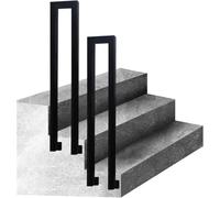 Hadrail per Gradini Esterni, Hadrail Trasitioal in Metallo con Ringhiera per Scale Esterne di Sicurezza A Parete, Robusta Ringhiera per Gradini Scala Nera con Ringhiere per Portico G, 75cm(2.5ft)