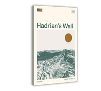 Hadrian's Wall - Poster su tela, motivo: viaggio in Inghilterra, decorazione per camera da letto, ufficio, camera da letto, regalo, 30 x 45 cm