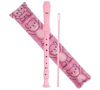 Haecsfl Flauto dolce soprano a 8 fori, per principianti, bambini e adulti, con asta per la pulizia e custodia in pelle, per scuola, studenti, casa, intrattenimento (2 orsi)