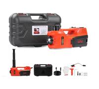 Haedswer Cric Elettrico per Auto 5T, 12V Martinetto per Auto Elettrica 150-450mm, con pompa gonfiabile e luce LED, 4 in 1 Martinetto Idraulico per Auto, SUV, Camion, Cambio Gomme