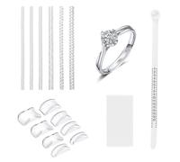 Haefan Kit riduttore anello invisibile - Set di 16 regolatori in silicone, 6 spirali + 8 cuscinetti, misuratore dito anello soluzione per anello troppo grande donna e uomo