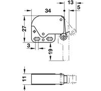 Häfele Federschnäpper Mini Latch Nero Porta Push To Aperto Pigliamosche