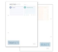 Häfft Blocco note per riunioni A5 con 50 fogli e perforazione - per riunioni e progetti - climaticamente neutro e sostenibile