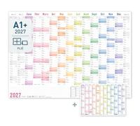 Häfft® Calendario da parete XXL 2027 A1+ francese piegata “Rainbow”