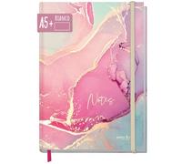 Häfft paper&you® Taccuino A5+ journal bianco "Silky Pink" | Notebook con 156 pagine bianche e banda elastica, carta da 100 g/m² - per diario, appunti e liste creative