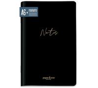 Häfft paper&you® Taccuino A6+ a righe, piccolo e pratico "Black Edition"