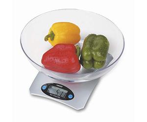 HAEGER SANTINI - Bilancia da cucina di alta precisione con misurino in vetro e touch LCD