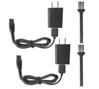 HaeKap 2 caricabatterie di ricambio da 5 V con cavo di ricarica USB compatibile per Philips O-neBlade Serie: QP2724/90 QP1424/70 QP2834/70 QP1624/70 QP1924/70 QP4631/90 QP1324/20, nero