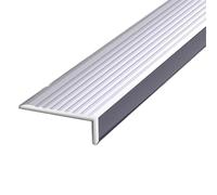 HAEKEBC 120cm Bordo Per Scale Esterne Gradino Antiscivolo Gradini Per Scale In Alluminio Protettore Bordo Per Scale 75mm Largo Modanatura Per Gradini In Legno Scale In Piastrelle Di Marmo(Silver,120cm