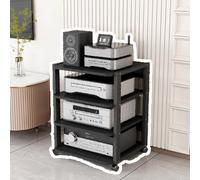 HAEKEBC Carrello Multimediale AV Scaffale Mobile Per Supporti Con Ripiano In Legno A 6 Livelli, Moderno Supporto Multimediale AV Armadio AV Con Ruote, Supporto Per Supporti Audio Rack Media Center(4Ti