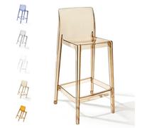 HAEKEBC Sgabelli da Bar Trasparenti Sgabello da Banco in Acrilico 75 65cm Sgabello Alto Trasparente Moderno Sgabelli da Bar da Cucina Senza Braccioli per Sala da Pranzo(Amber,65cm/26inch)