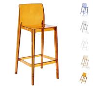 HAEKEBC Sgabelli da Bar Trasparenti Sgabello da Banco in Acrilico 75 65cm Sgabello Alto Trasparente Moderno Sgabelli da Bar da Cucina Senza Braccioli per Sala da Pranzo(Brown,65cm/26inch)