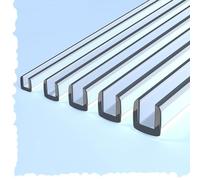 HAEKEBC Strisce Sigillanti Trasparenti A Forma di U 3m per Tavoli in Vetro, Strisce Protettive per Bordi Bordo in Vetro per Impiallacciatura Bordo per Canale per Mobile in Vetro Temperato(6-7mm)