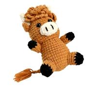 Häkeltier-Sets - Niedliches Kuh-Design, DIY-Häkelset mit Garn, Nadel und Zubehör, Schritt-für-Schritt-Videoanleitung | Anfängerfreundliches Bastelset für Kinder, Wohndeko, Kinderzimmer, Geschenk