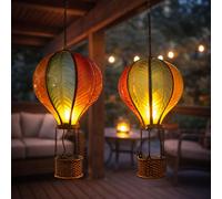 Hängeleuchte Solarl Außenlampe Flammeneffekt Heißluftballon LED H 55 cm 2er Set [EEK: Non valutato]
