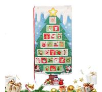 Hängender Adventskalender aus Stoff - 24-Tage-Countdown-Organizer mit Taschen, wiederverwendbare Weihnachtstasche für Zuhause, Schlafzimmer, Wohnzimmer, festliche Weihnachtsdekoration für Familienfeie