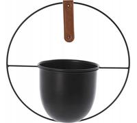 Hängender Metall-Blumentopf für Blumen, schwarz, 30cm, 1 Stück