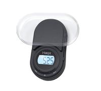 Haepi, Bilancia da cucina elettronica ad alta precisione 200 g/0,05 g-500 g/0,1 g, schermo retroilluminato, ultra compatto, funzione Taro/liquido, vassoio di pesatura, batterie incluse, garanzia 15