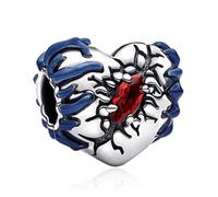 HAEPIAR Bracciale con ciondolo a forma di cuore luminoso in argento M925 con perline e zirconi cubici 5a ideale come regalo per amici e familiari.
