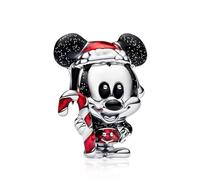 HAEPIAR Braccialetto con ciondolo a forma di palla di Natale in argento 925 con perline e zirconi cubici 5a ideale come regalo per amici e familiari.