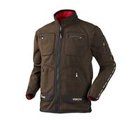 Härkila Kamko Giacca in pile marrone - rosso con membrana Gore Windstopper®, Uomo, Colore: rosso, XL