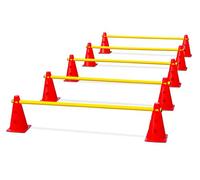 HAEST - Set Agility per Cani 15 Pezzi, Ostacoli ad Incastro (5 Aste + 10 Coni), per Addestramento Cane & Cavaletti, Percorso Agility con 3 Altezze 8/14/20 cm, per Cani Piccoli e Grandi