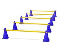 HAEST - Set Agility per Cani 15 Pezzi, Ostacoli ad Incastro (5 Aste + 10 Coni), per Addestramento Cane & Cavaletti, Percorso Agility con 3 Altezze 8/14/20 cm, per Cani Piccoli e Grandi