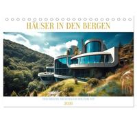 Häuser in den Bergen (Tischkalender 2026 DIN A5 quer), CALVENDO Monatskalender: Villen der Zukunft hoch oben