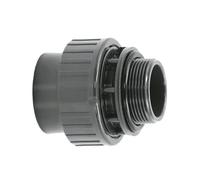 HAF® 1 raccordo a vite in PVC con manicotto adesivo da 50 mm x filettatura esterna da 2" | Adattatore in PVC U per tubi della piscina e tutte le tubazioni | Qualità: Made in Europe - Quantità: 1 pezzo