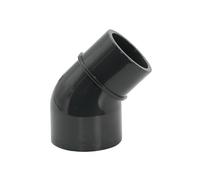HAF® 2 raccordi in PVC ad angolo di 45° ridotti con manicotto adesivo da 63 mm x 50/63 mm - Connettore angolare in PVC grigio U per tubi, tubi della piscina UVM | Qualità: Made in Europe.- Quantità: 2