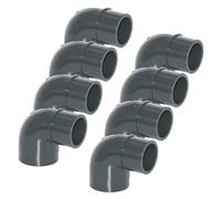 HAF® 8 raccordi in PVC con angolo di 90° ridotto con 50 mm x 40/50 mm - Connettore angolare in PVC grigio U per tubi, tubi della piscina UVM | Qualità: Made in Europe.- Quantità: 8 pezzi