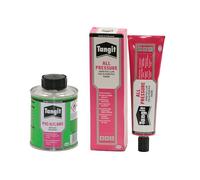 HAF Detergente e primer in PVC U/C/ABS in barattolo da 125 ml + colla PVC U speciale All Pressure in tubo da 125 g. Adatto per giunti adesivi in PVC-U e PVCC. Quantità: 1 detergente e 1 colla